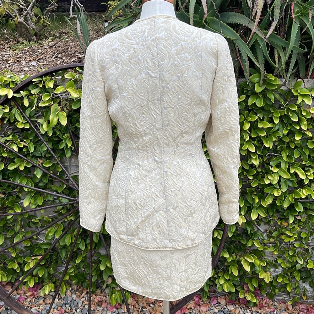 Lillie Rubin vintage brocade metallic skirt suit - Picture 4 of 10